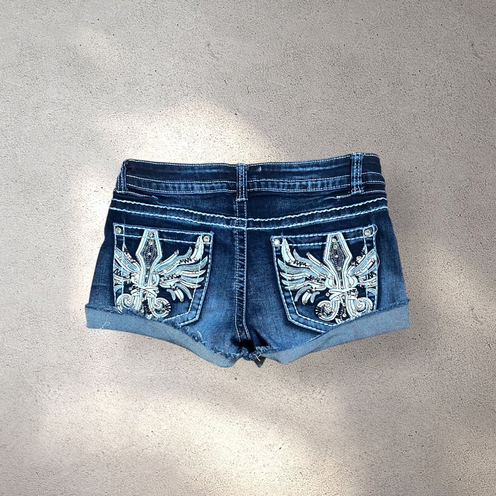 Telepatia Low-Mid Blue Denim Shorts - Picture 2 of 4